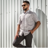 camisa masculina manga curta slim fit valores Vargem Grande Paulista