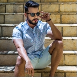 camisa social estampada masculina Taquaral
