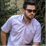 camisa social manga curta masculina Taquaral