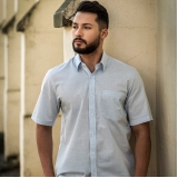 camisa social masculina manga longa lisa Caieiras